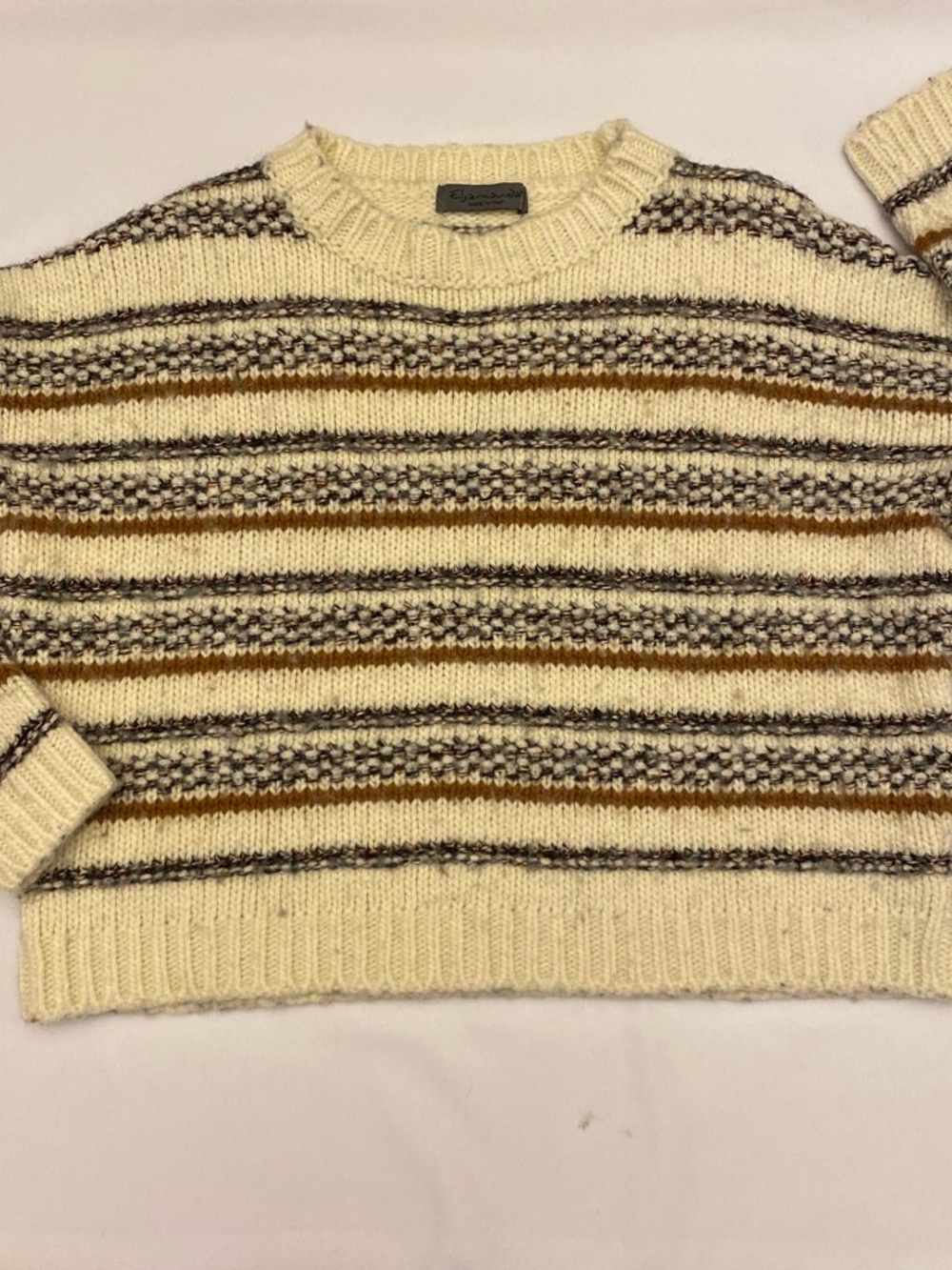 Striped sweater by Elsamanda Wool Alpaca Mohair Boxy striped Small Made Italy